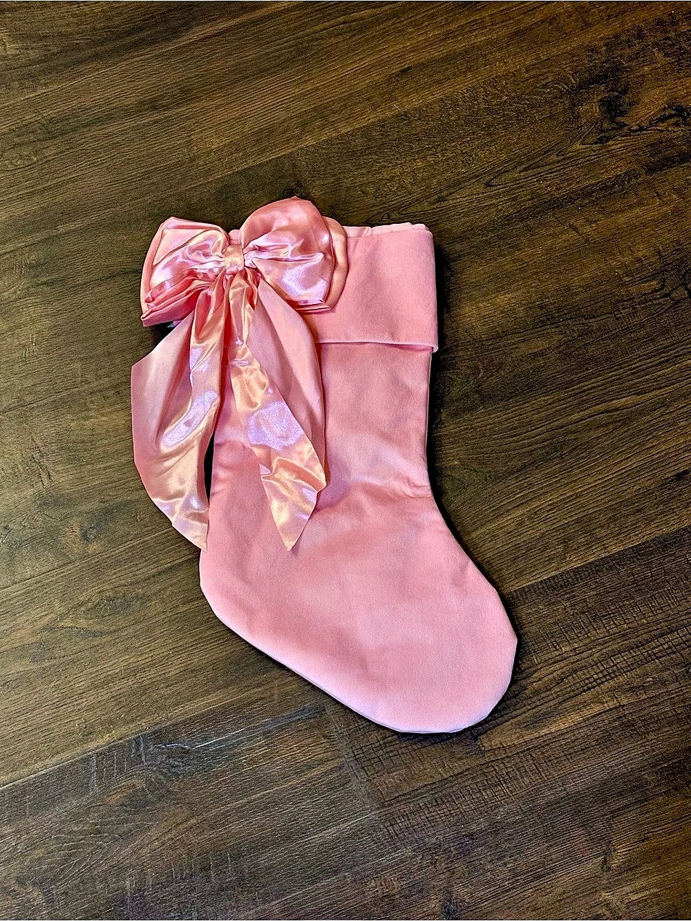Pink Bow Christmas stocking new